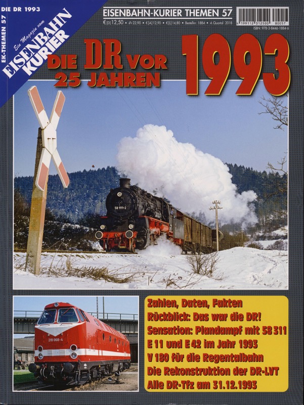   Eisenbahn-Kurier Themen Heft 57: Die DR vor 25 Jahren 1993. 