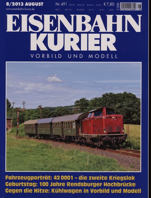 Div.  Eisenbahn-Kurier. Modell und Vorbild. hier: Heft Nr. 491 (8/2013 August). 