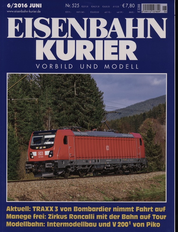   Eisenbahn-Kurier. Modell und Vorbild. hier: Heft Nr. 525 (6/2016 Juni). 