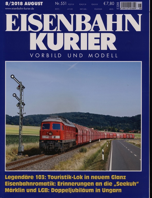   Eisenbahn-Kurier. Modell und Vorbild. hier: Heft Nr. 551 (8/2018 August). 