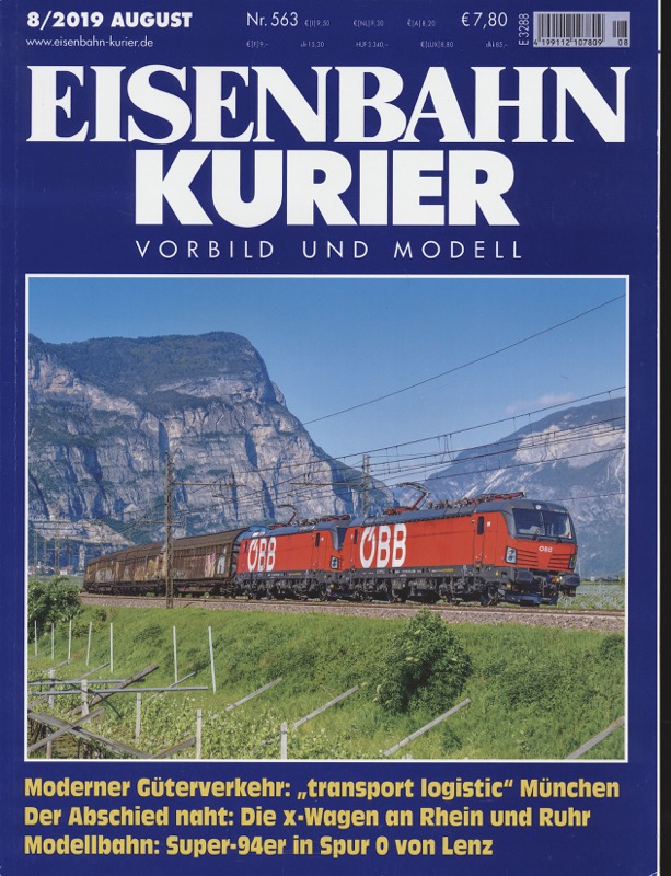   Eisenbahn-Kurier. Modell und Vorbild. hier: Heft Nr. 563 (8/2019 August). 
