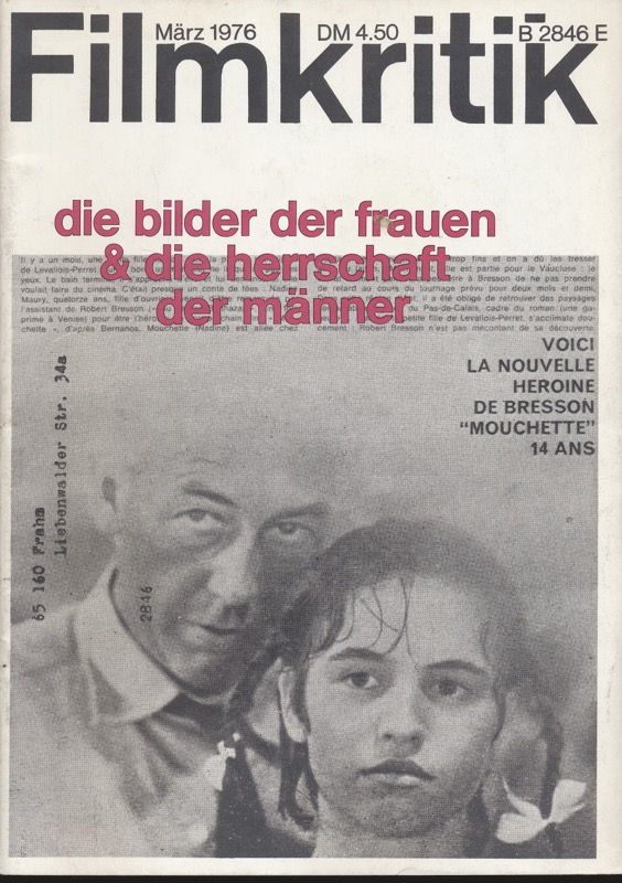   Filmkritik Nr. 231 (März 1976): die bilder der frauen & die herrschaft der männer. 