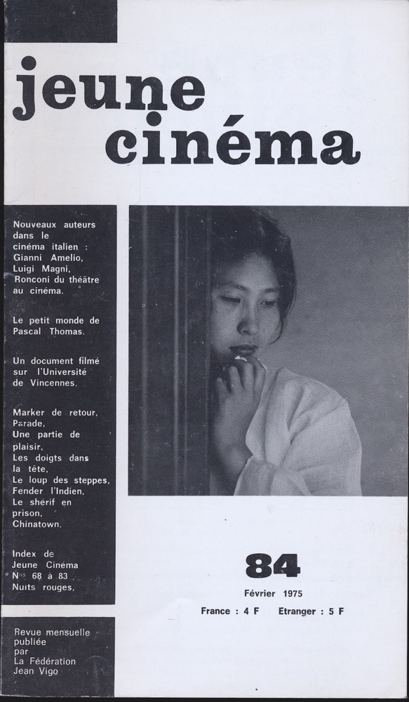   jeune cinéma no. 84 (Février 1975). 