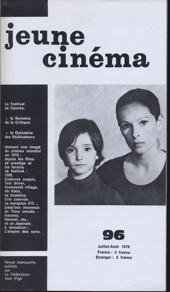  jeune cinéma no. 96 (Juillet-Août 1976). 