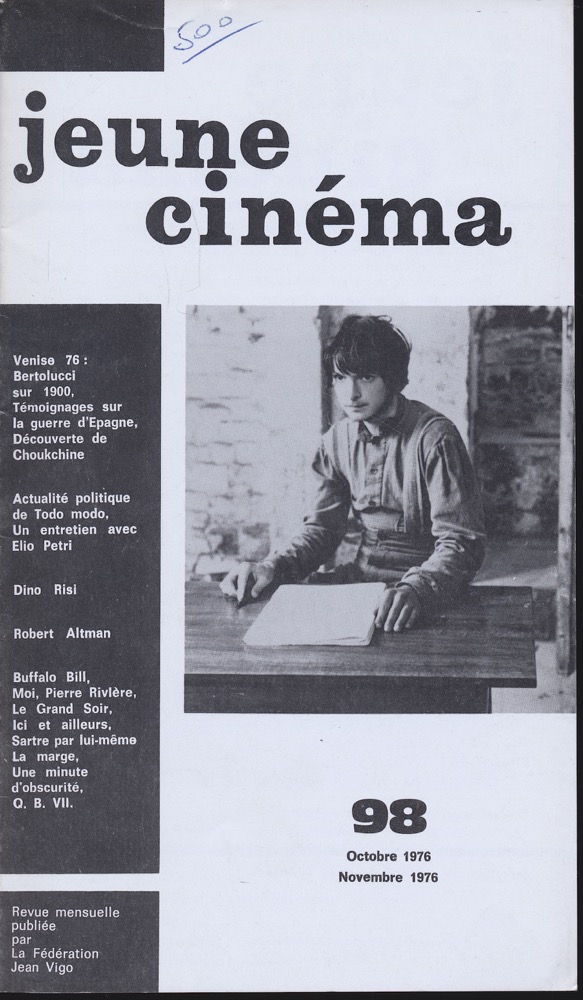   jeune cinéma no. 98 (Octobre-Novembre 1976). 