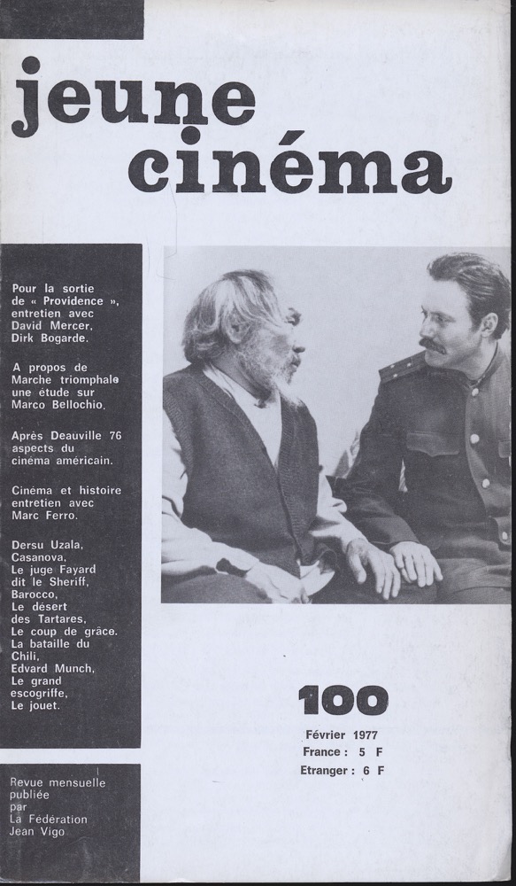   jeune cinéma no. 100 (Février 1977). 