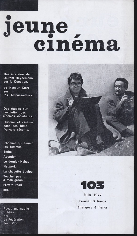  jeune cinéma no. 103 (Juin 1977). 
