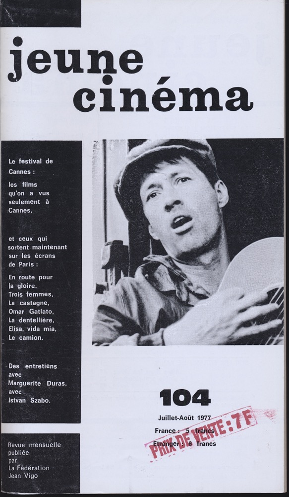   jeune cinéma no. 104 (Juillet-Août 1977). 