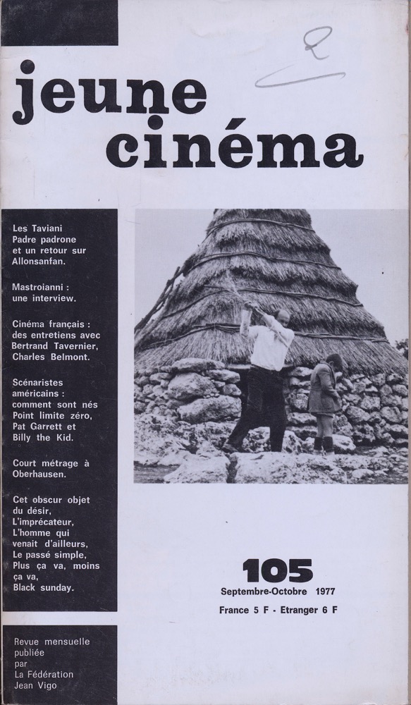   jeune cinéma no. 105 (Septembre-Octobre 1977). 