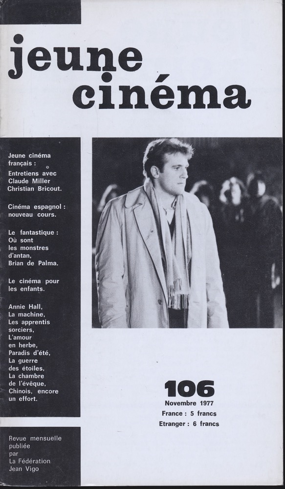   jeune cinéma no. 106 (Novembre 1977). 