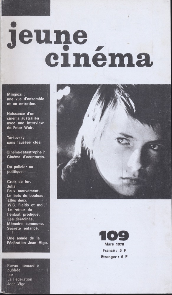   jeune cinéma no. 109 (Mars 1978). 