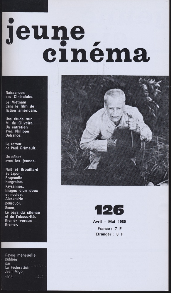   jeune cinéma no. 126 (Avril-Mai 1980). 