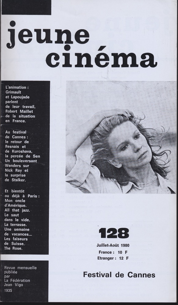   jeune cinéma no. 128 (Julliet-Août 1980). 