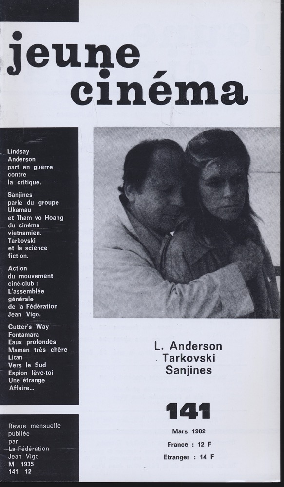   jeune cinéma no. 141 (Mars 1982): L. Anderson, Tarkovski, Sanjines. 