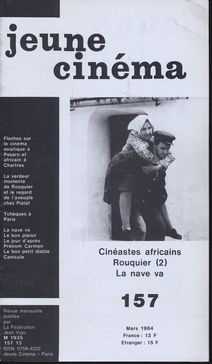   jeune cinéma no. 157 (Mars 1984): Cinéastes africains, Rouquier (2), La nave va. 