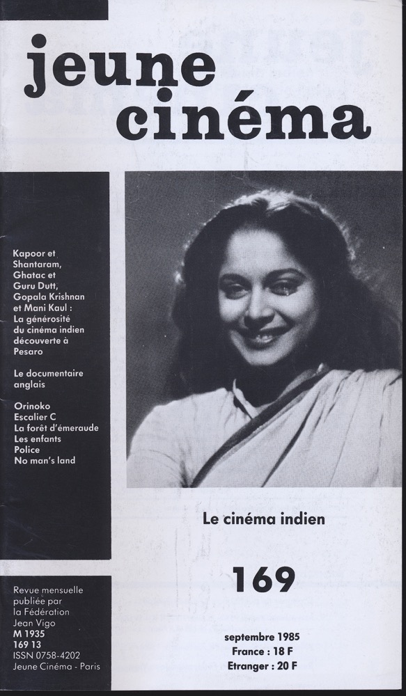   jeune cinéma no. 169 (Septembre 1985): Le cinéma indien. 