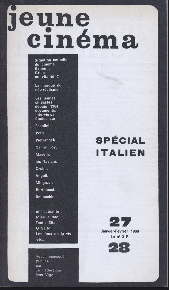   jeune cinéma no. 27-28 (Janvier-Février 1968). 