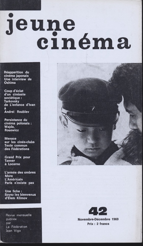   jeune cinéma no. 42 (Novembre-Décembre 1969). 
