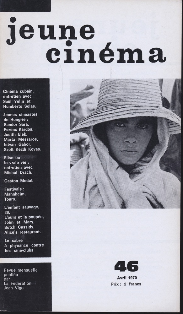   jeune cinéma no. 46 (Avril 1970). 