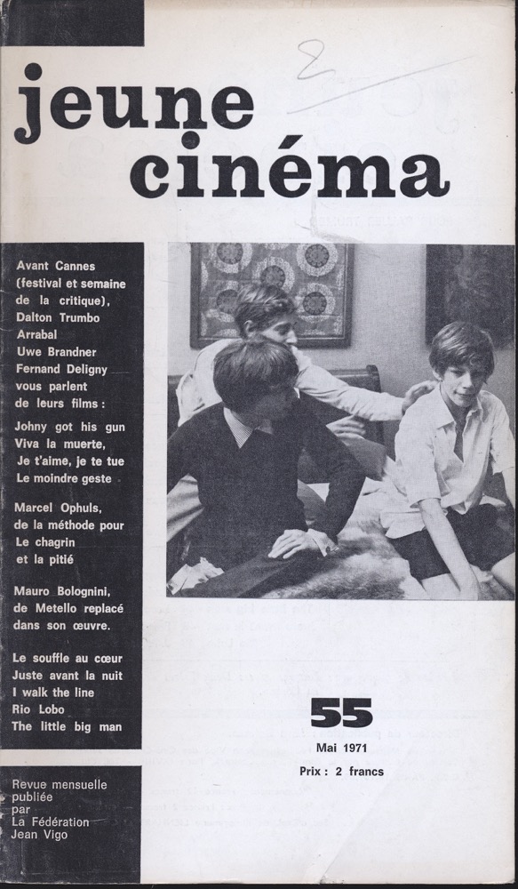   jeune cinéma no. 55 (Mai 1971). 