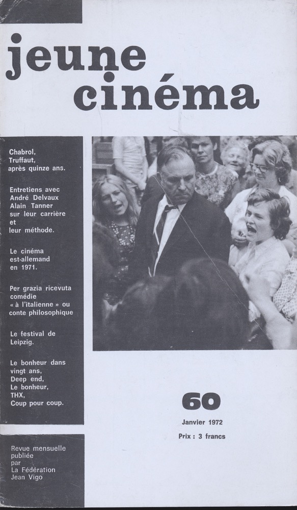   jeune cinéma no. 60 (Janvier 1972). 