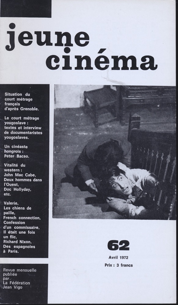   jeune cinéma no. 62 (Avril 1972). 