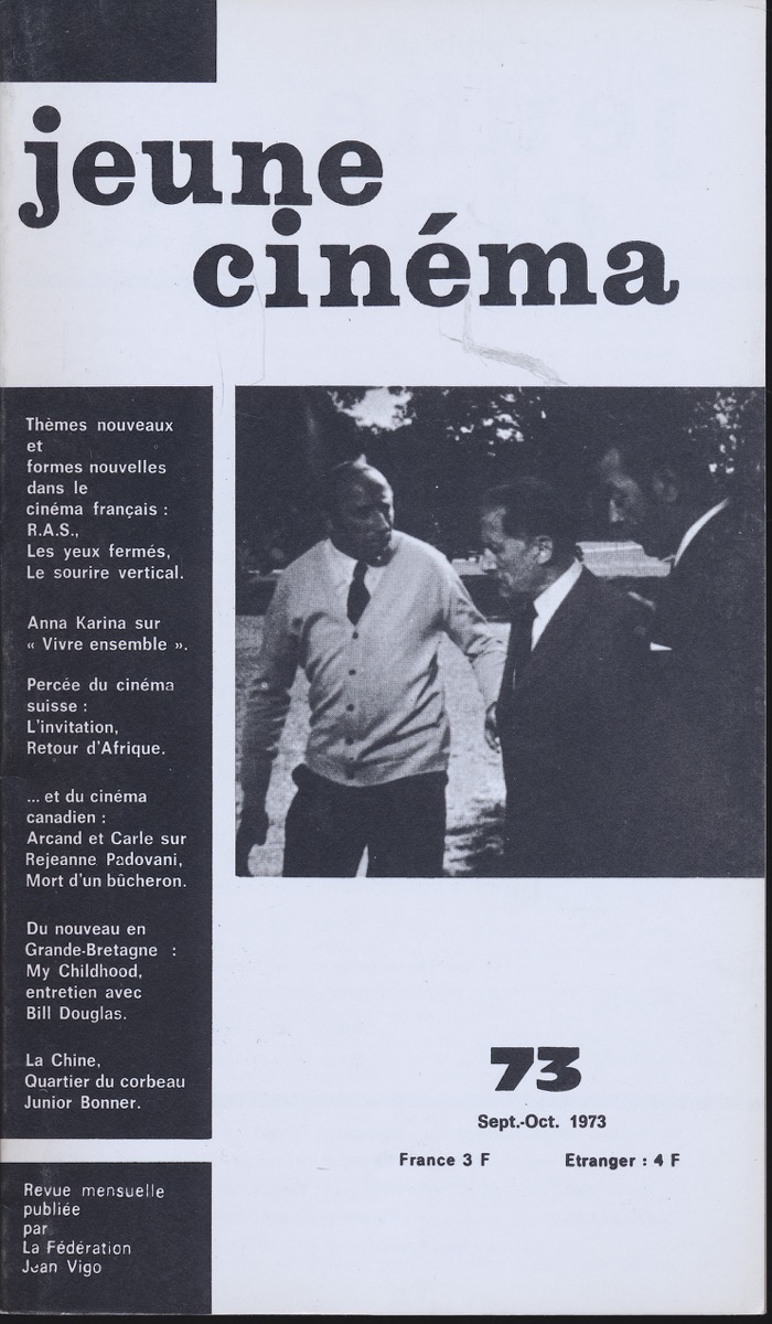   jeune cinéma no. 73 (Septembre-Octobre 1973). 