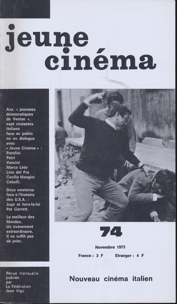   jeune cinéma no. 74 (Novembre 1973). 