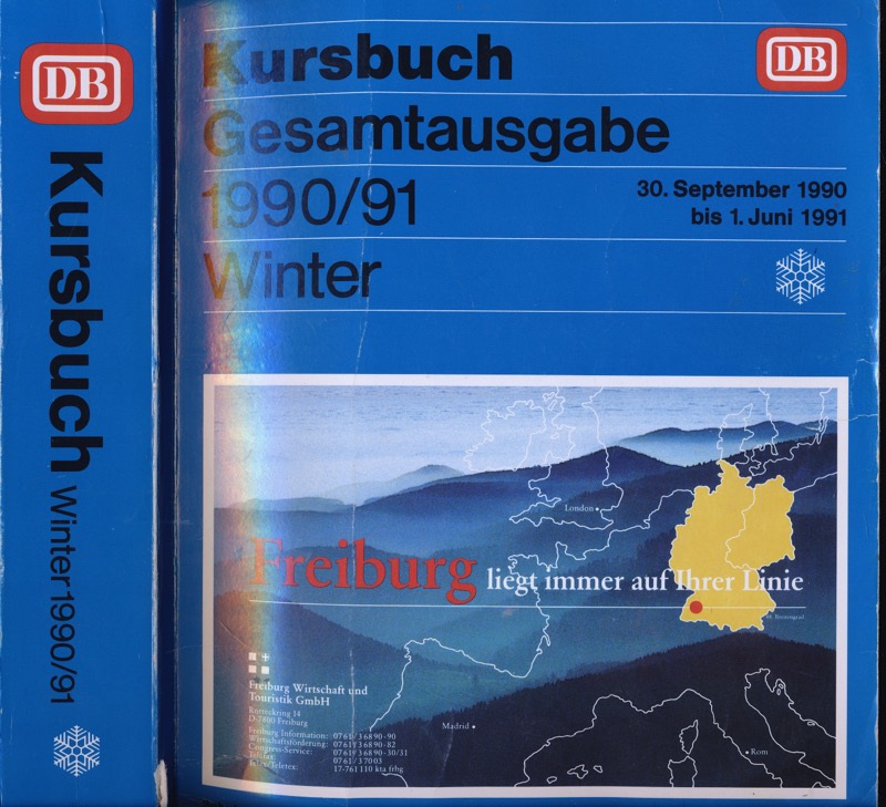   Kursbuch Deutsche Bundesbahn Winter 1990/91. Gesamtausgabe. 