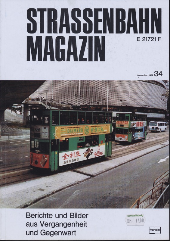 PABST, Klaus (Hrg.)  Strassenbahn Magazin Heft Nr. 34 / November 1979. 