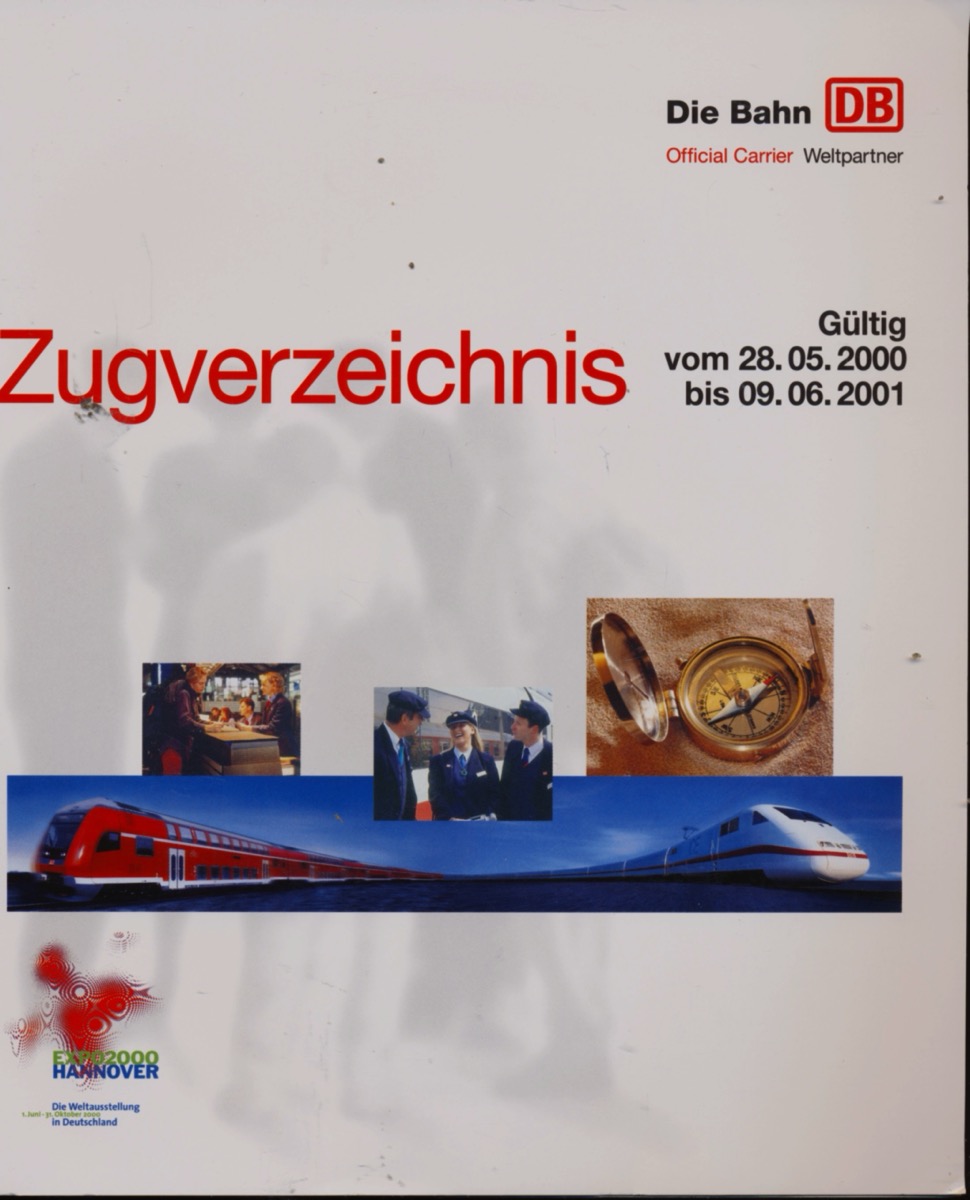 DEUTSCHE BAHN (Hrg.)  Zugverzeichnis, gültig vom 28.05.2000 bis 09.06.2001. 