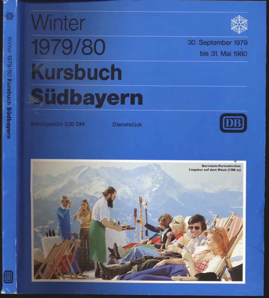 Kursbuchstelle der DB (Hrsg.)  Kursbuch Südbayern Winter 1979/80, gültig vom 30. September 1979 bis 31. Mai 1980. 