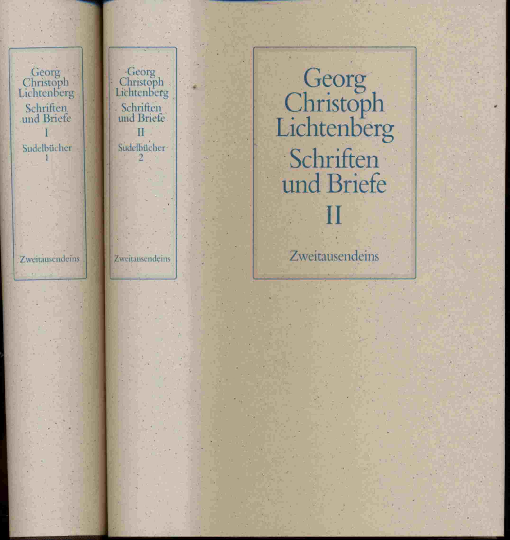 LICHTENBERG, Georg Christoph  Schriften und Briefe. hier: Sudelbücher I & II (Materialhefte, Tagebücher). 