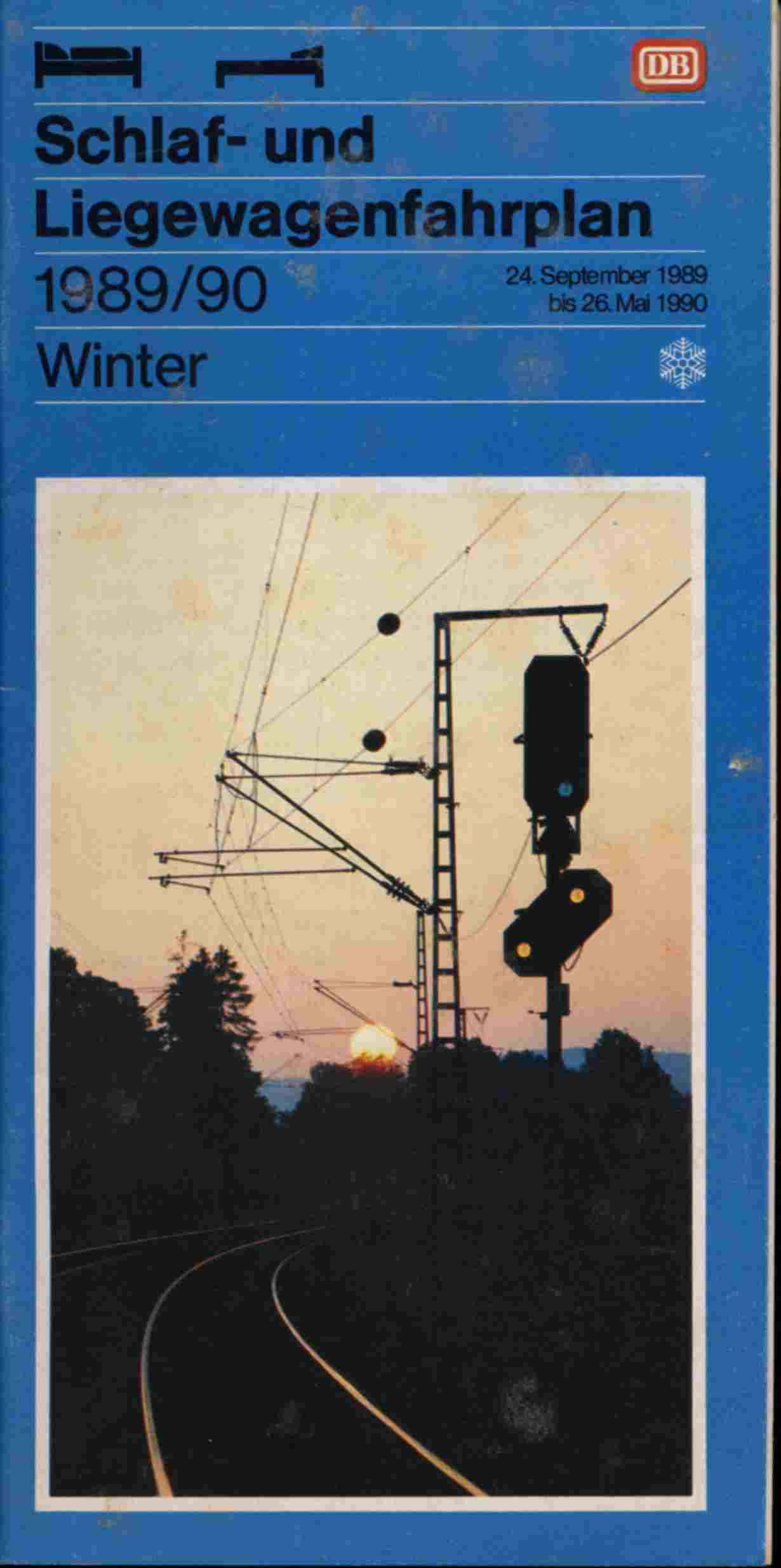 Deutsche Bahn (Hrg.)  Deutsche Bahn Schlafwagen- und Liegewagen-Fahrplan Winter 1989/90. 