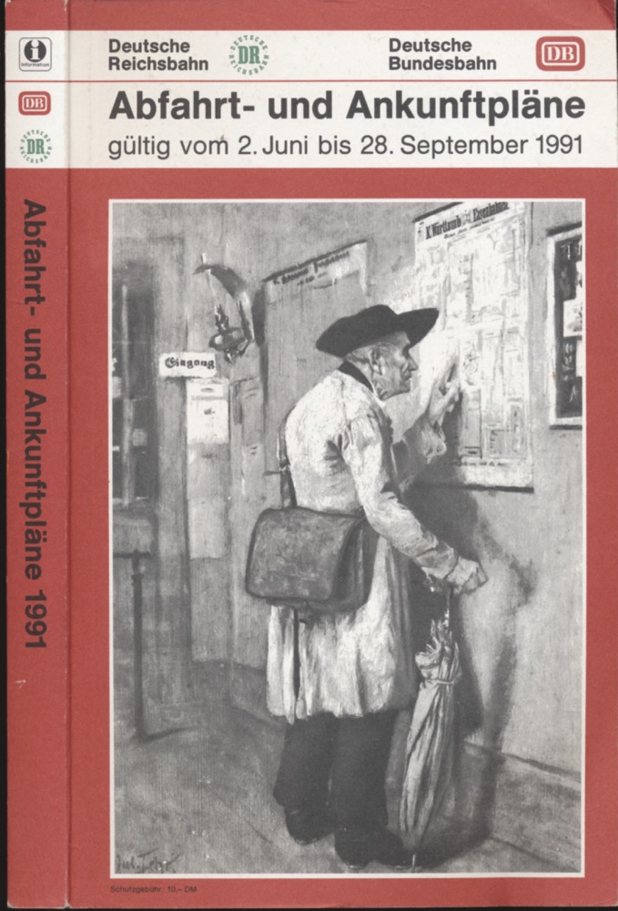   Deutsche Bahn: Abfahrt- und Ankunftpläne Sommer 1991, gültig vom 2. Juni bis 28. September 1991. 
