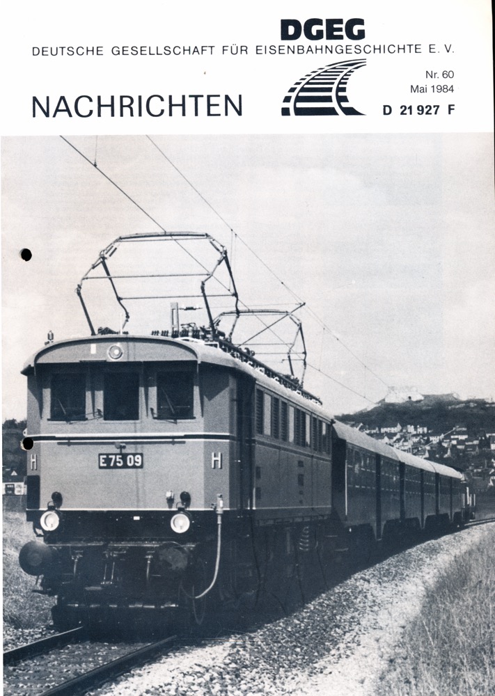Nowakowsky, Harald (Hrg.)  DGEG-Nachrichten Heft Nr. 60/1984 (Mai 1984). 