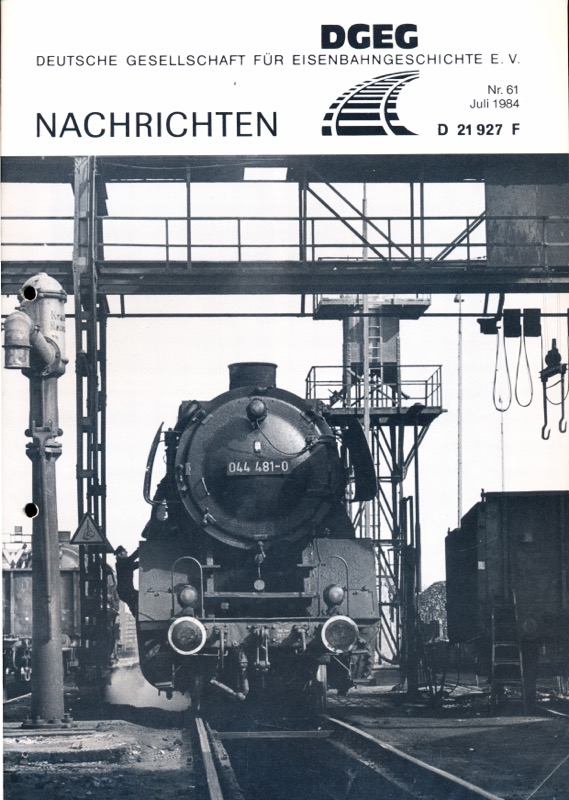 Nowakowsky, Harald (Hrg.)  DGEG-Nachrichten Heft Nr. 61/1984 (Juli 1984). 