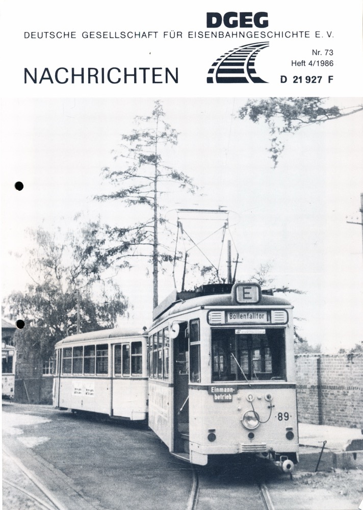Nowakowsky, Harald (Hrg.)  DGEG-Nachrichten Heft Nr. 73/1986 (Heft 4/1986). 