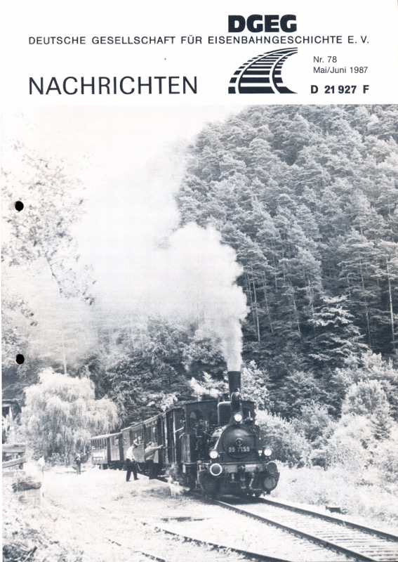 Nowakowsky, Harald (Hrg.)  DGEG-Nachrichten Heft Nr. 78/1987 (Mai/Juni 1987). 