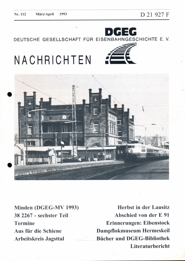 Krause, Günter (Hrg.)  DGEG-Nachrichten Heft Nr. 112/1993 (März/April 1993). 
