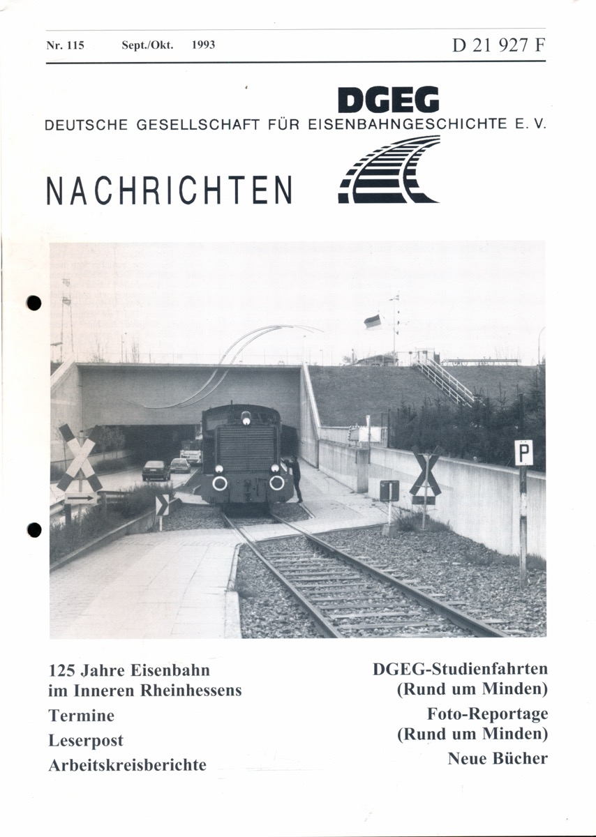 Krause, Günter (Hrg.)  DGEG-Nachrichten Heft Nr. 115/1993 (September/Oktober 1993). 