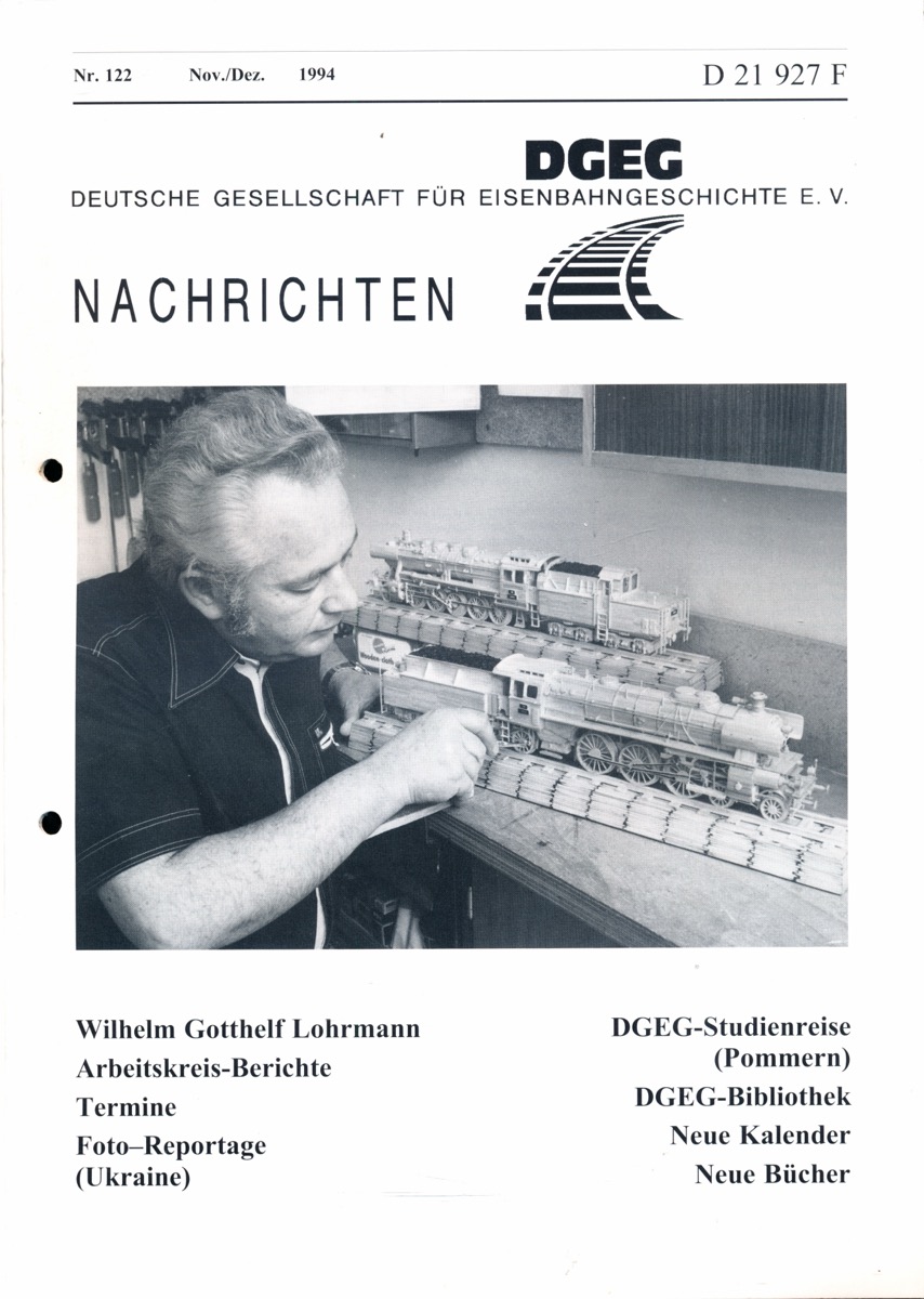 Krause, Günter (Hrg.)  DGEG-Nachrichten Heft Nr. 122/1994 (November/Dezember 1994). 