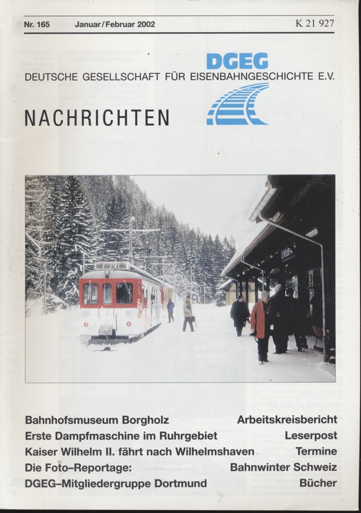 Krause, Günter (Hrg.)  DGEG-Nachrichten Heft Nr. 165/2002 (Januar/Februar 2002). 