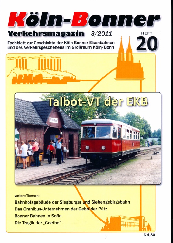   Köln-Bonner Verkehrsmagazin Heft 20 (3/2011): Talbot-VT der EKB. 
