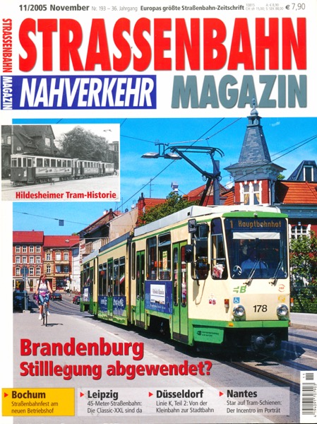   Strassenbahn Magazin Heft Nr. 11/2005 November: Brandenburg: Stillegung abgewendet?. 