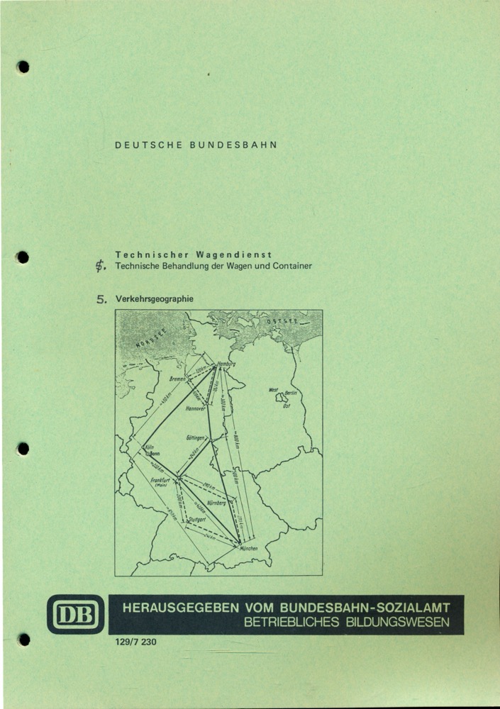 Bundesbahn Sozialamt-Betriebliches Bildungswesen (Hrg.)  Deutsche Bundesbahn: Technischer Wagendienst 5: Technische Behandlung der Wagen und Container. Stand Januar 1986. 
