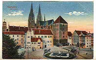-  Alte Ansichtskarte/AK/Postkarte: Regensburg  Moltkeplatz 