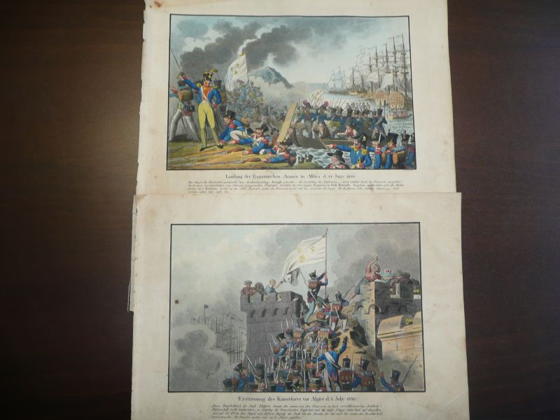 FranzÃ¶sische Armee in Afrika  Landung der FranzÃ¶sischen Armee in Africa d. 14 Juny 1830/ ErstÃ¼rmung des Kaiserforts vor Algier d. 4 July 1830 