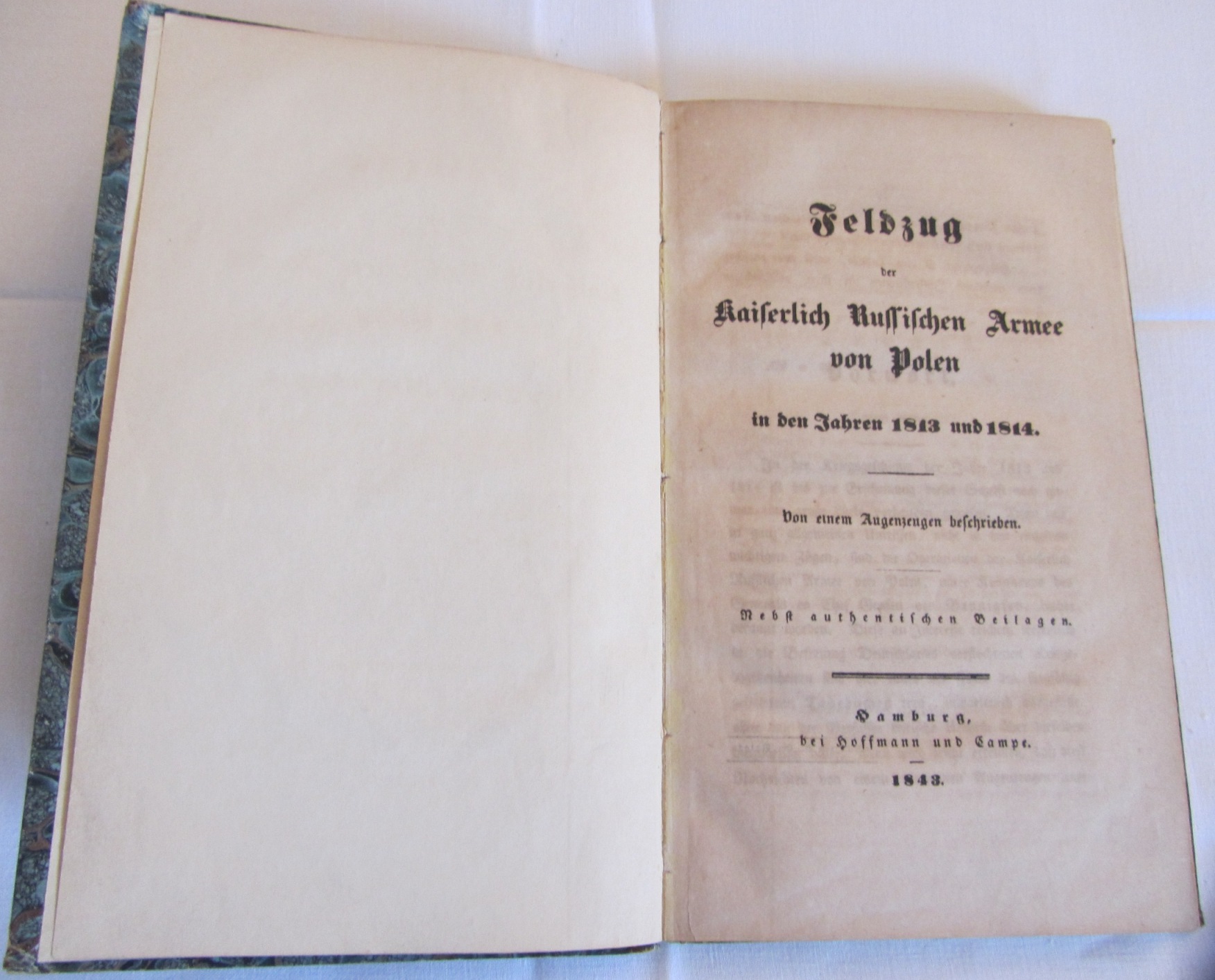 Anonym:  Feldzug der Kaiserlich Russischen Armee von Polen in den Jahren 1813 und 1814. Von einem Augenzeugen beschrieben. Nebst authentischen Beilagen. 