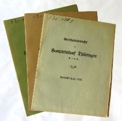 Haupteinkauf Thringen (Hrsg.):  Geschftsbericht des Haupteinkauf Thringen G.m.b.H. Geschftsjahr 1916, 1917 und 1918.  Zus. 3 Schriften. 